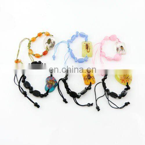 Luminous Real Insects Amber Keychain with Scorpion