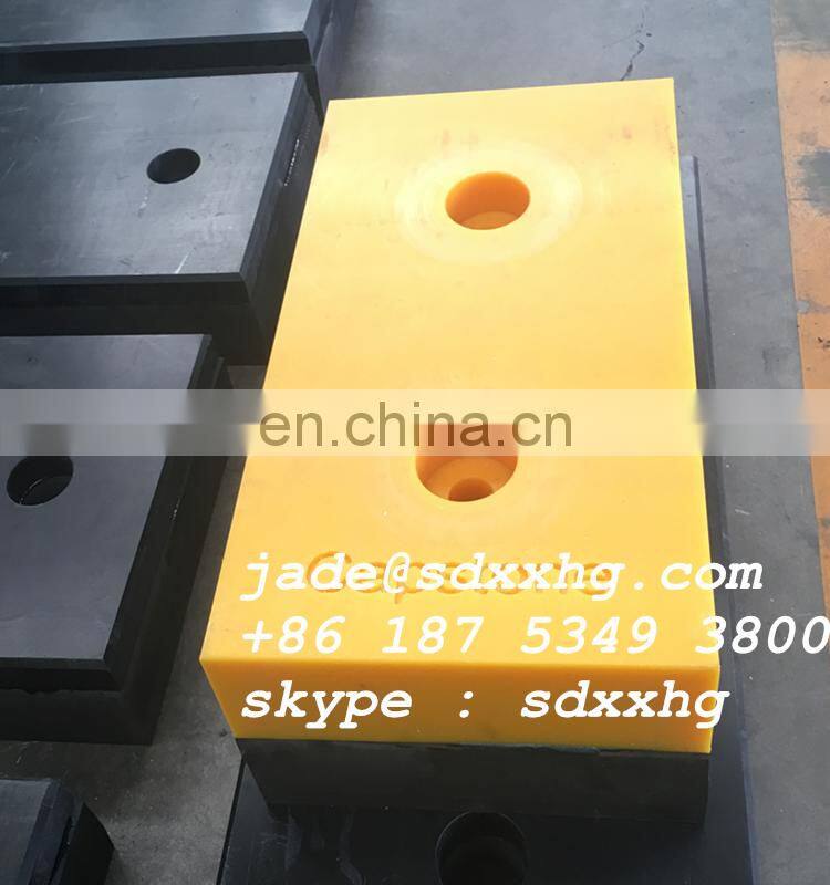uhmwpe Sliding UHMW PE dock bumper pads warehouse rubber pads loading dock bumper 500 factory Yellow UHMWPE Dock Bumper block
