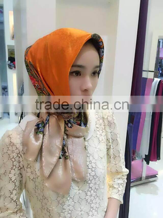 S446 Popular leisure design muslim square scarf