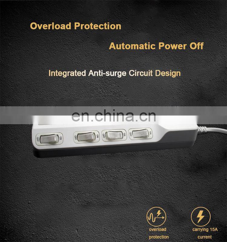 Desktop Double Universal Electric Extension USB Hole Outlet Wall 4 Gang 4 Way Switch and Socket