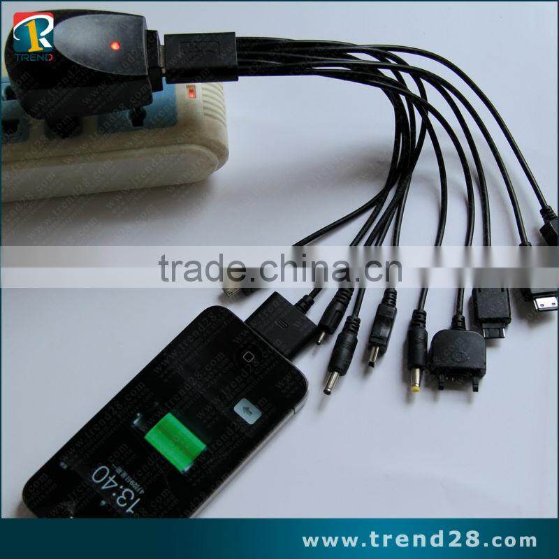 10in1 universal USB data charger cable for mobile phone multifunction 10 connector