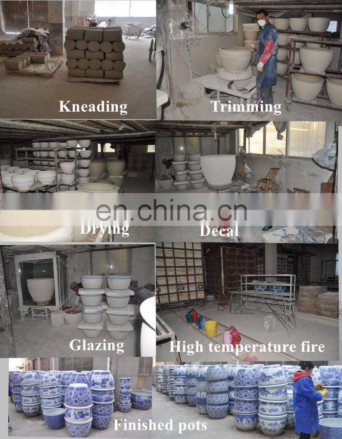 Special large chinese white ceramic fish flower pots