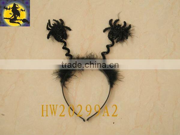 Black Spider Headband with Black Fur for Halloween Party