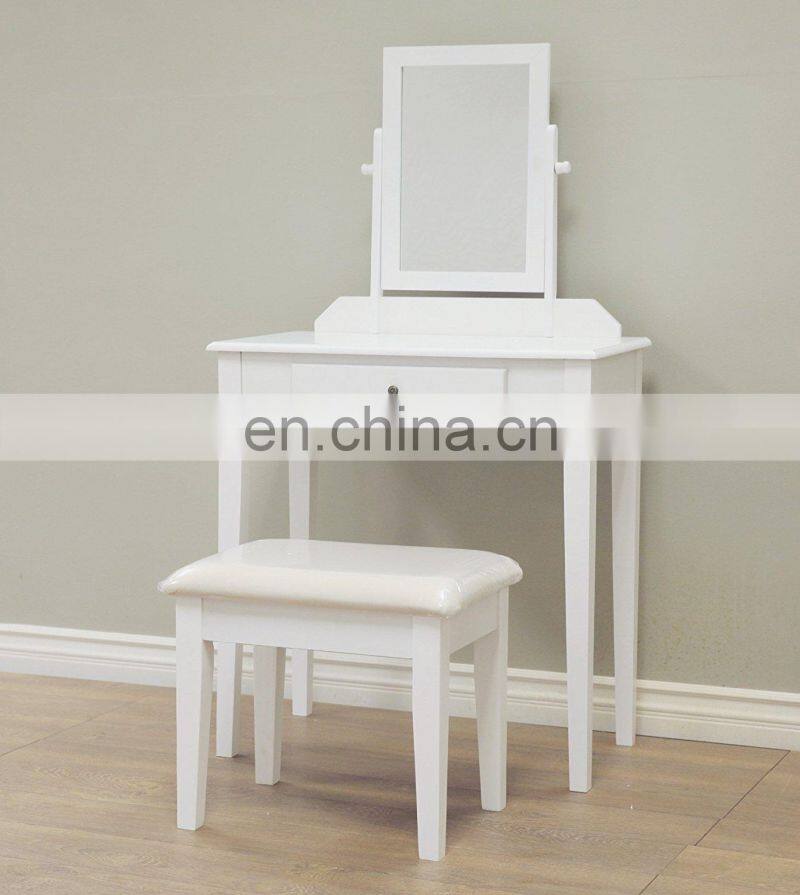 gold simple wooden plywood dressing table designs price with mirror and Stool