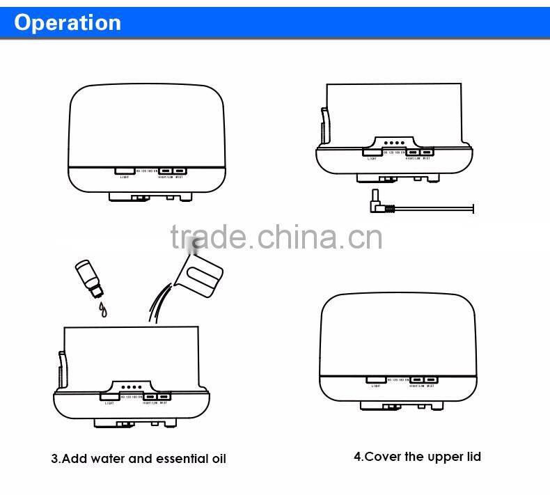 2016 Big Capacity 500ml Essential Oil Fragrance Diffuser Promotional Bladeless Fan Humidifier