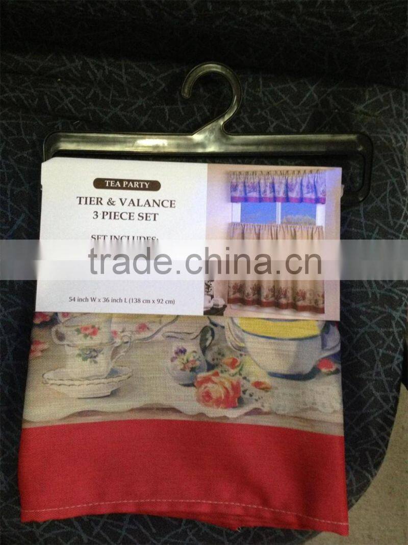2 TIERS AND 1 VALANCE 3PIECE SET KITCHEN CURTAIN