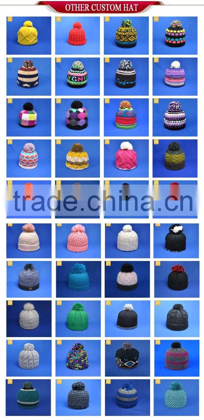 Custom knit beanies with woven label slouch beanie hat