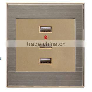 Child protected 250V 10A 3 USB wall socket outlets/Cell phone outlet/3 USB Receptacle Socket outlet