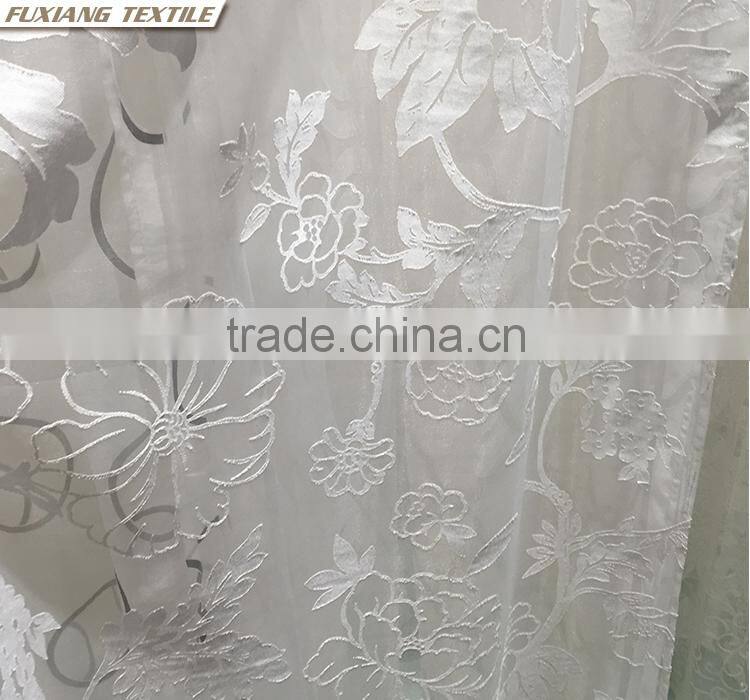 100% Polyester cutting flower window curtain fabric