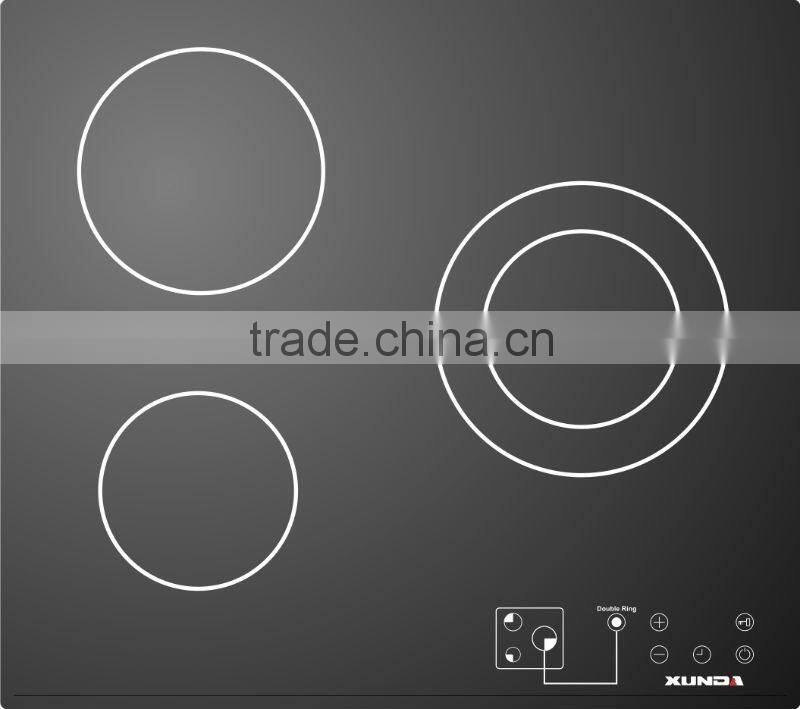 60cm 3 burner ceramic hob with EGO heating system
