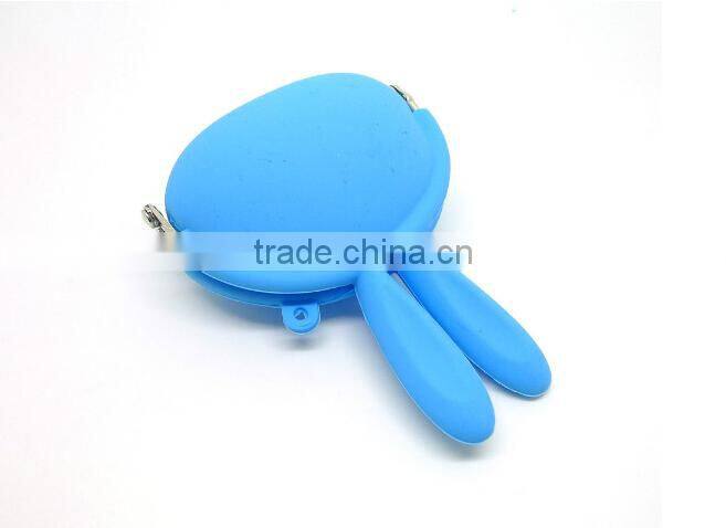 2015 Rabbit ears shaped silicone money pouch/ latest designs silicon rubber change purse