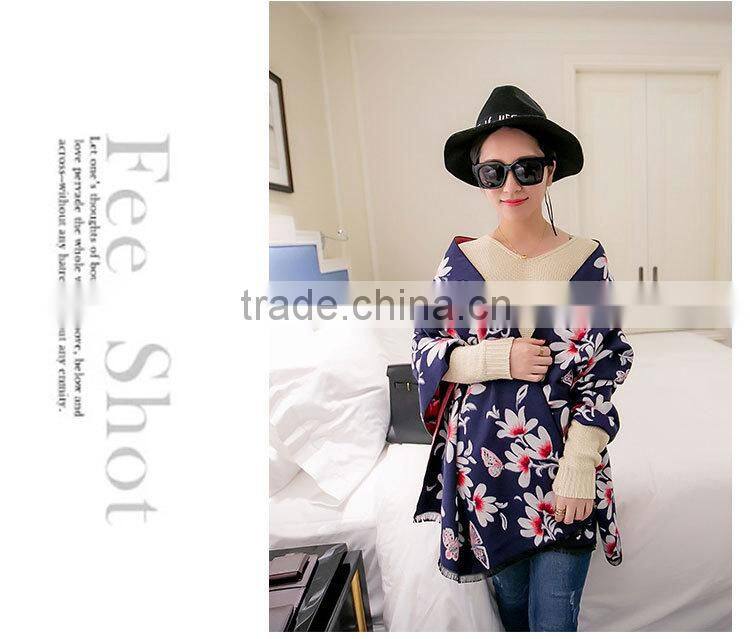 Latest Design Floral Printed Cashmere Pashmina Shawl Nepal