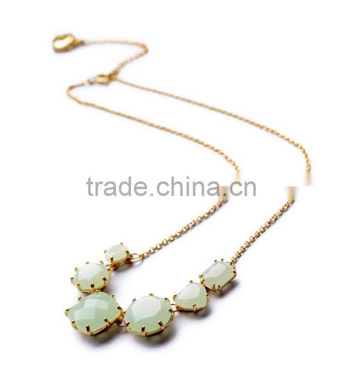 Crystal Lovely Girls Fresh Mint Color Necklace