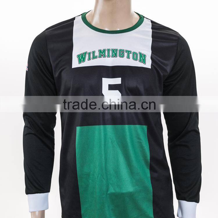 long sleeve o neck sublimation printing slim fit soccer jersey 2015