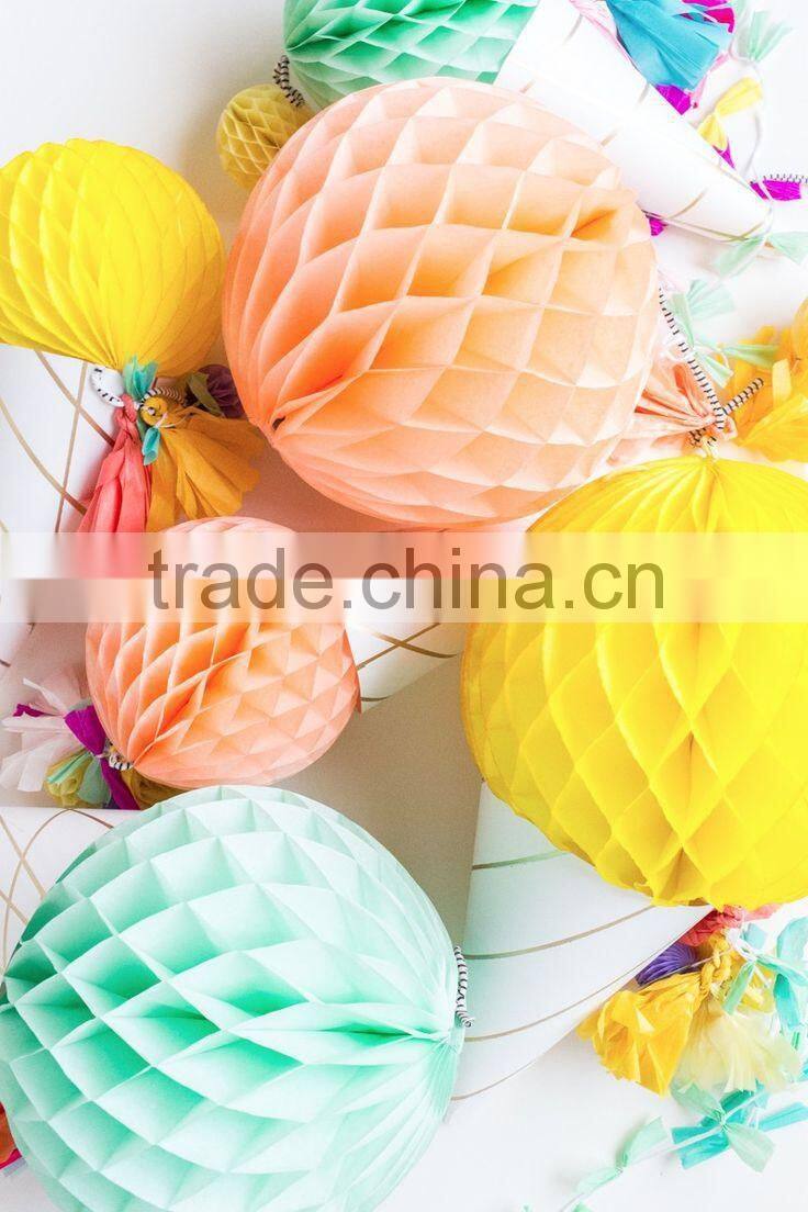 Decorative Colorful Chinese Hanging Craft Paper Honeycomb Ball for Birthday Anniversary