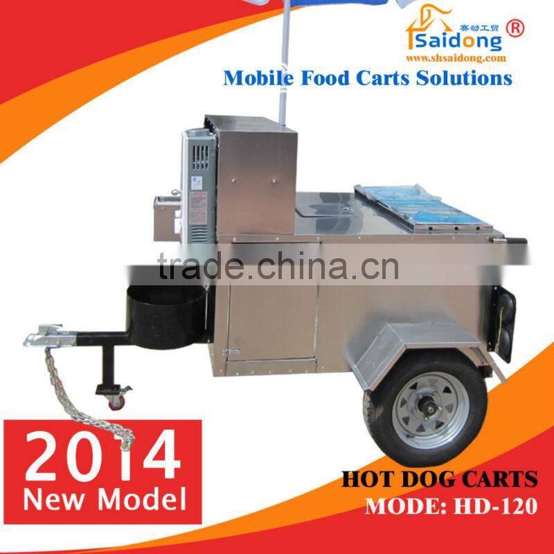 commercial street food hot dog cart trailer hot dog vending trailer price for sale