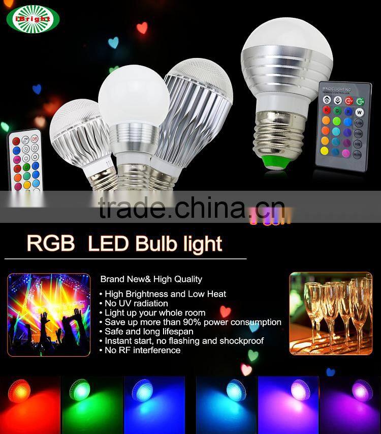 wholesale 3w RGB led light dimmable party night bulb E27