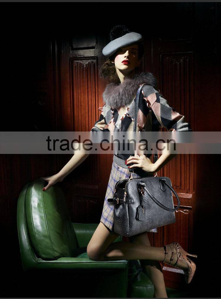 2016 style european branded snake skin handbag fashion women bag