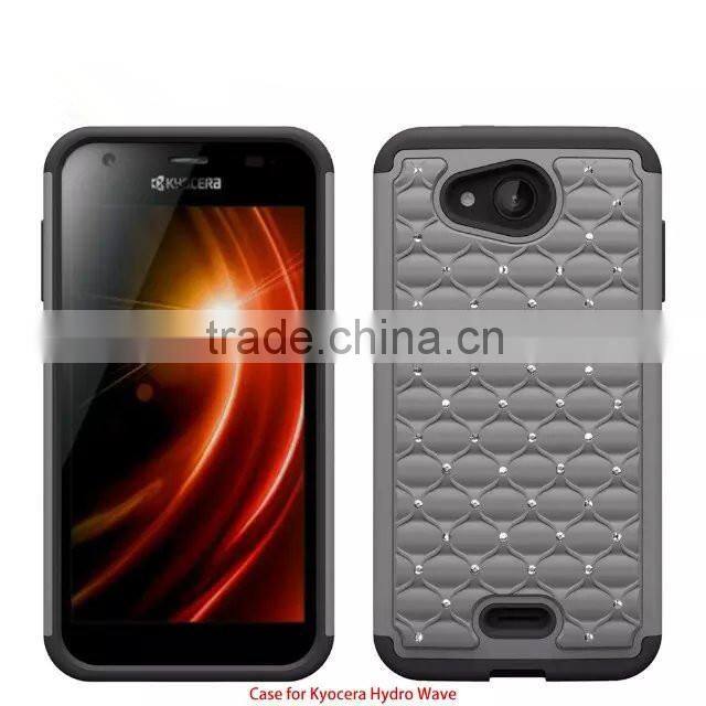 Keno Shining Diamond-studded Armorbox Drop Resistant Silicone Case for Kyocera Hydro Wave