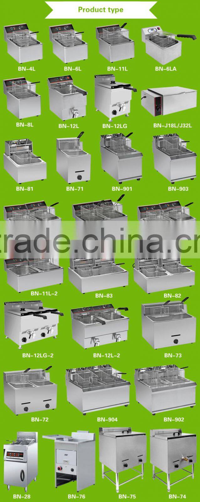Counter Top Commercial Stainless Steel Electric Deep Fat Fryer For Fast Food Equipment