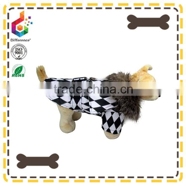 Pet warm coat with checks