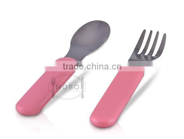 wholesale colorful children stainless steel fork/spoon