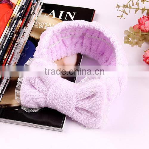 korea styleheadband mircofiber bowknot lace headband for female young girl