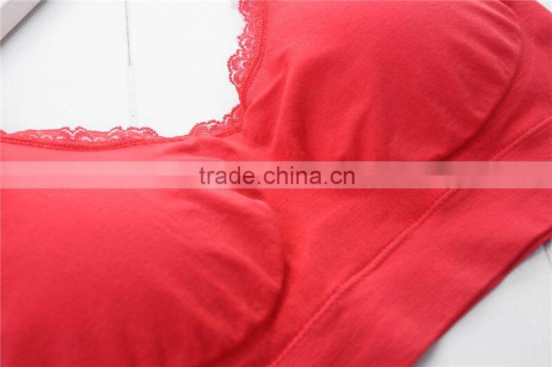 Women hot sale crop top seamless bra underwear with padded cup