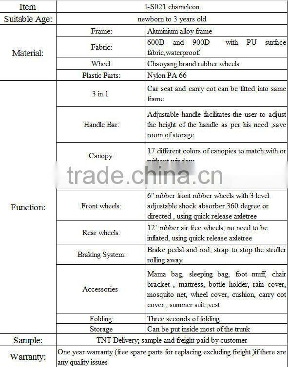 2016 New Design Top Seller High Quality Baby Pram 3 in 1with EN1888