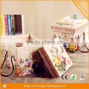 DW-G3310 Creative Retro Print Folding Box and Gift Box With Handle