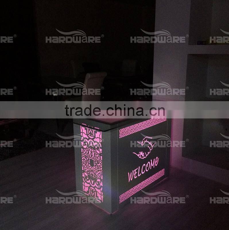 tempered glass wedding LED reception table welcome table