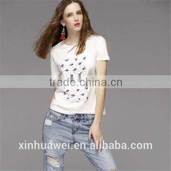 Tee Shirts Print Fashion Shirts for Women Custom T Shirt Printing Clothes Factory