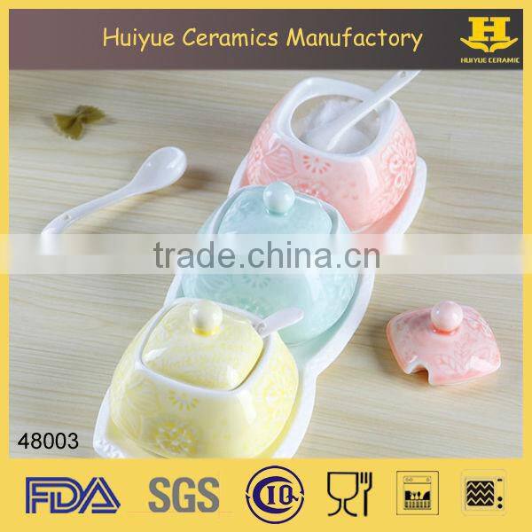 ceramic salt and sugar canister, spice jar, spice canister