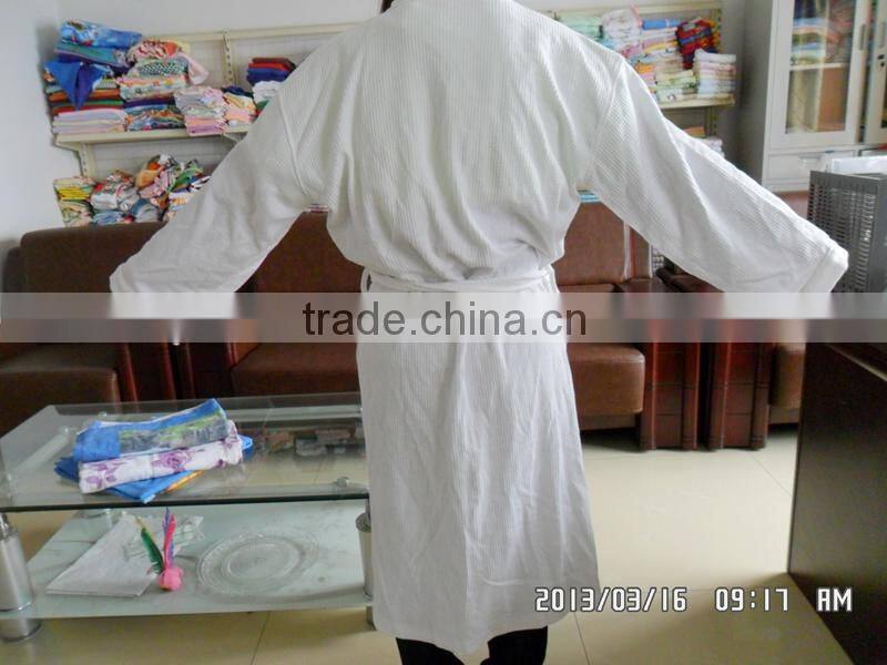 100% cotton waffle bathrobe for hotel and home use