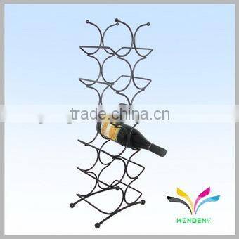 Floor stand OEM design factory made metal iron wine bottle holder