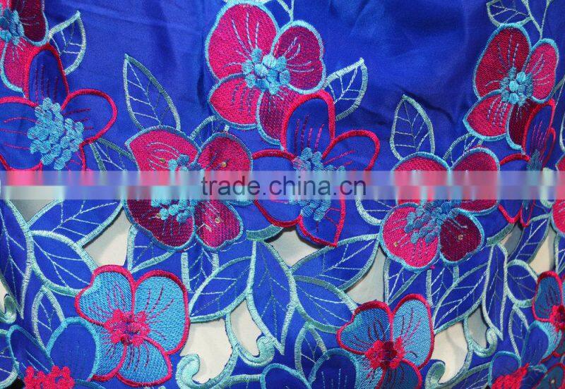 Elegant George silk wrappers 2015 /silk George party dress with beautiful followers