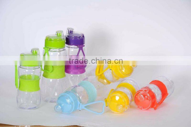 2016 High Quality BPA free Tritan plastic material sport drinking water bottle child water bottle with straw