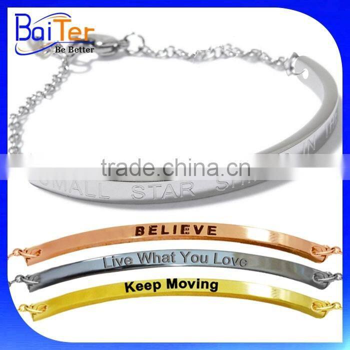 Custom Personalized Handwriting Word Charm Signature Bangle Bracelet