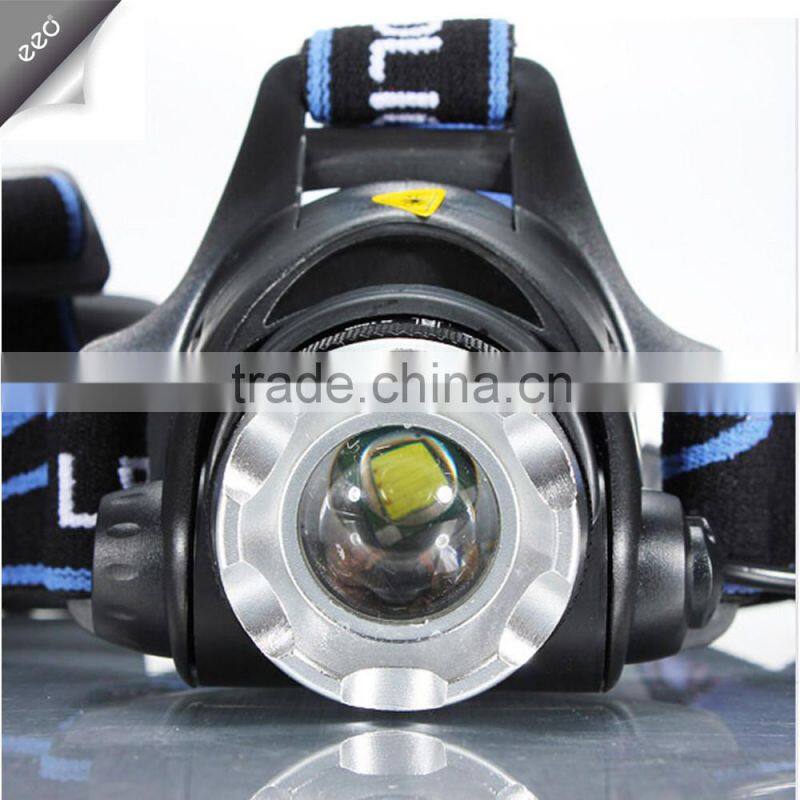 2000LM XM-L T6 LED Headlight Head Light Lamp Zoomable + 2x Battery+ Charger flashlight