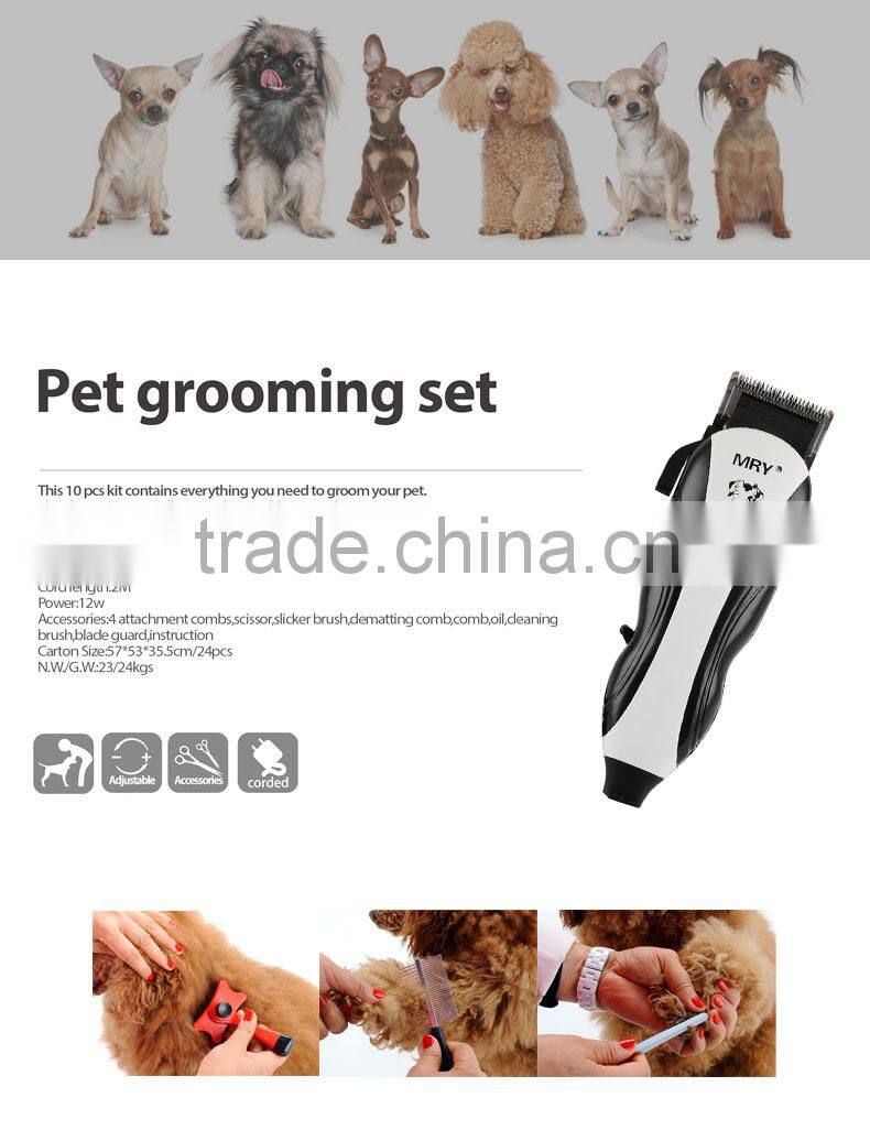 11 piece new design pet grooming set/light weight dog clipper