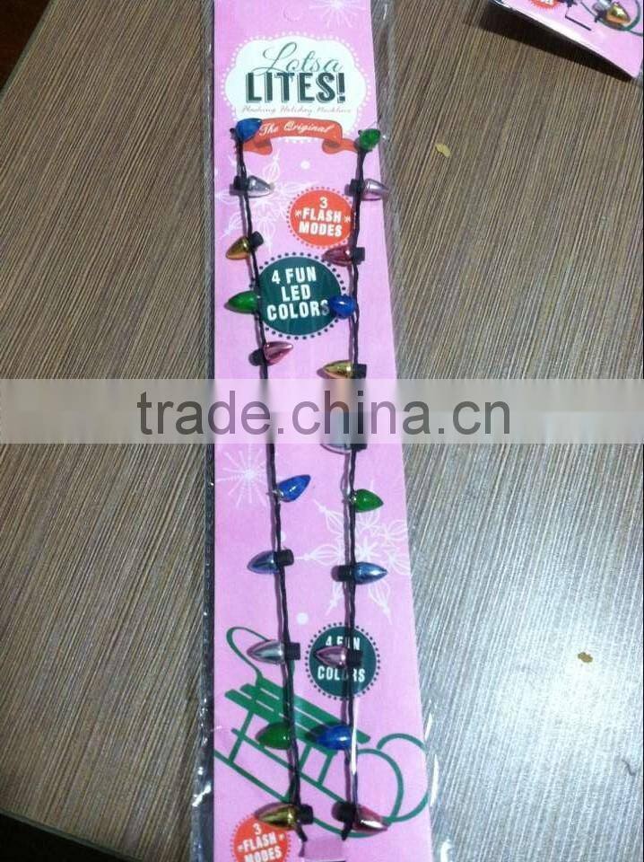 Christmas Bulbs LED Light Up Necklace Holiday Adult Child Costume Accessory