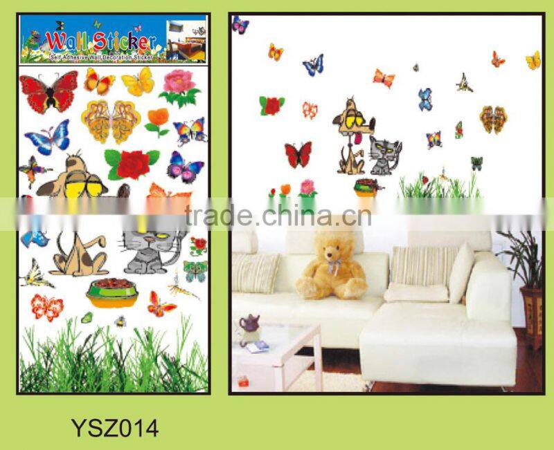 Eco-friendly non-toxic kids room decoration removable pvc 3d wall sticker