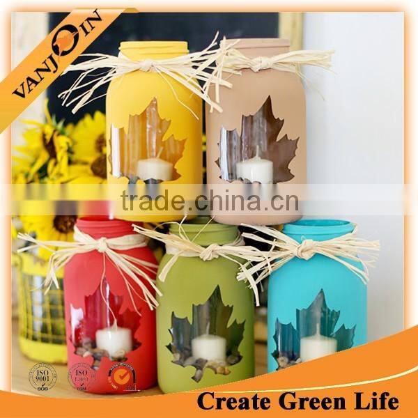 Home Decoration Custom Painting Mason Jar Glass Vase Wholesale
