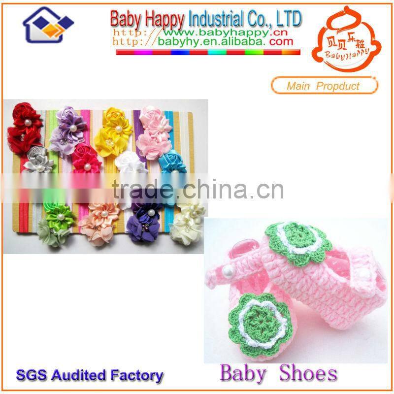 make baby leather shoes and headband set