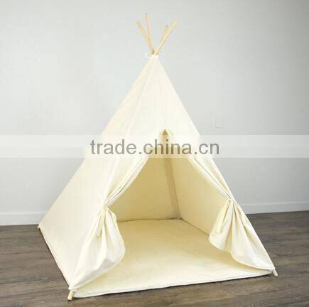 simple design canvas camping tents solid wood poles Teepee