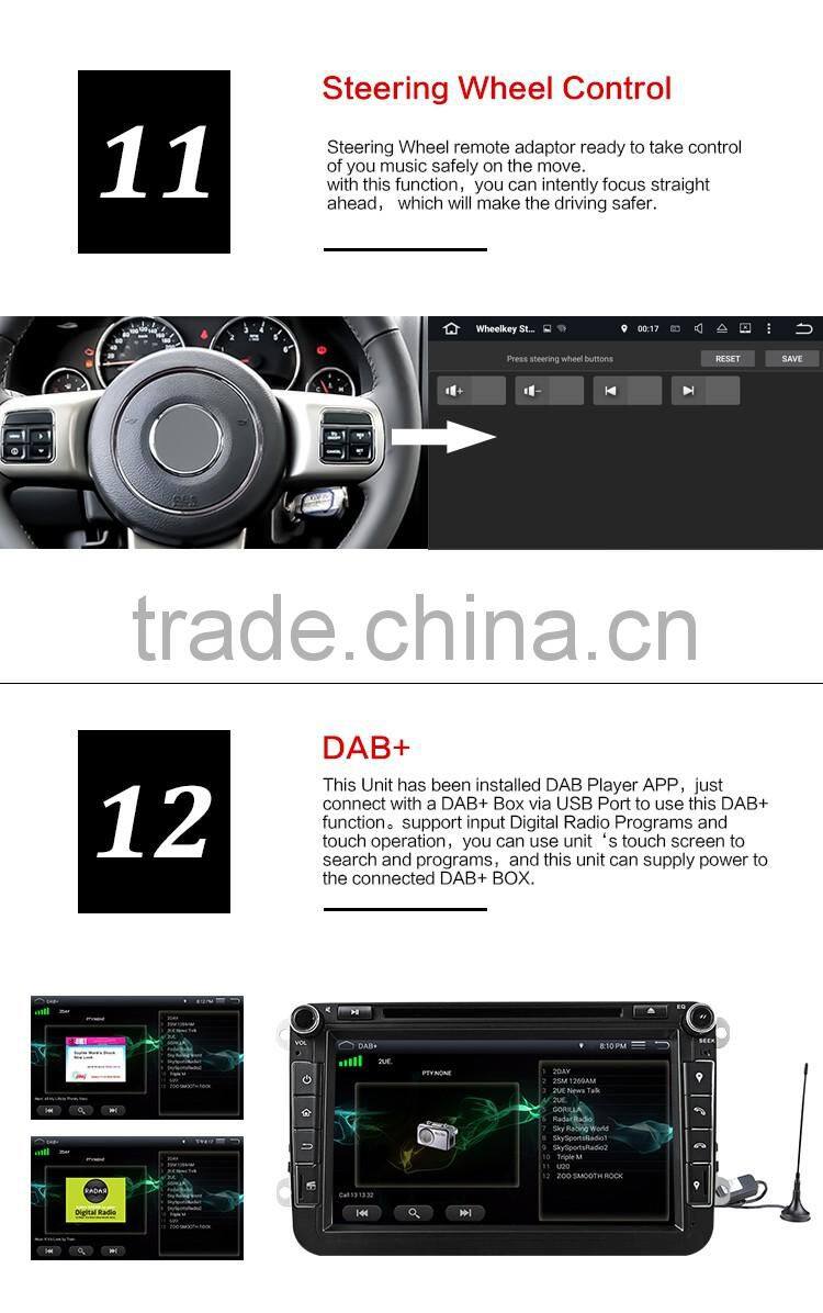 8 inch DVD/VCD Radio Tuner Bluetooth-enabled Touch Screen Mp3/Mp4 GPS Function and Gps Navigator Type Car DVD