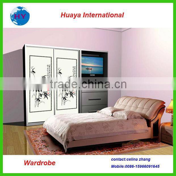 MDF melamine carcass glossy UV door wardrobe