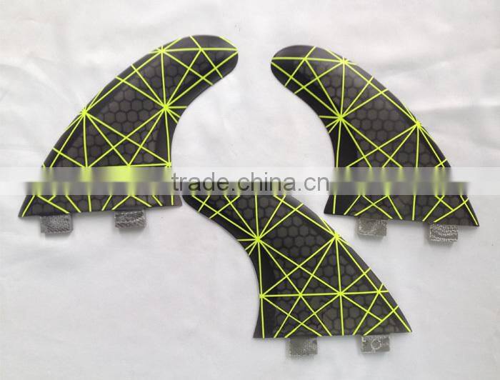 Green carbon reinforce honeycomb surfboard fins