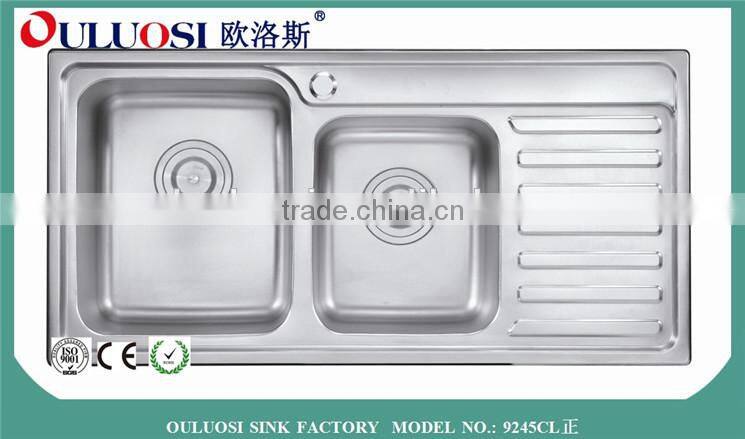 latest silver 304 stainless steel kitchen sink 9245CL