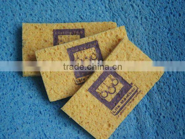 square compressed cellulose sponge with printing , cleaning puff